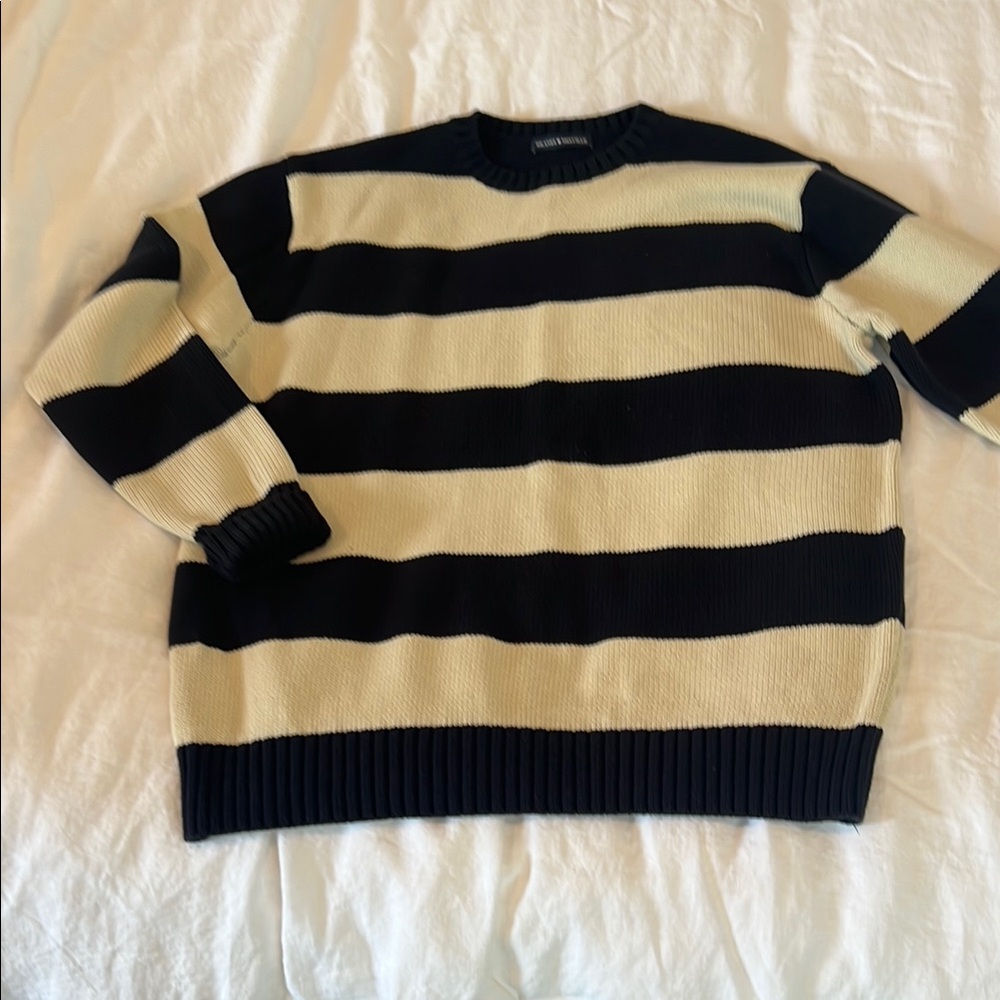 Brandy Melville Striped Navy and Cream Sweater